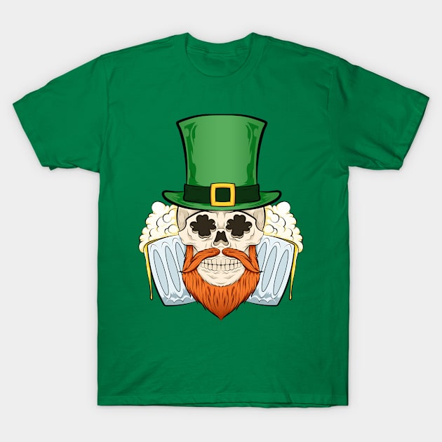 skull patricks day beer T-Shirt by the house of parodies